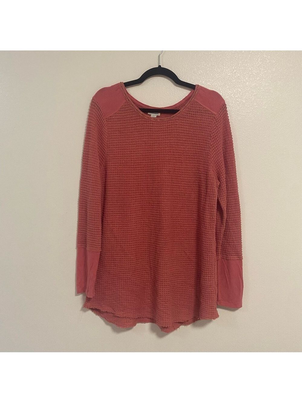 Sundance Sweater Women's Size XL Pink Everly Thermal Waffle Knit Top lightweight